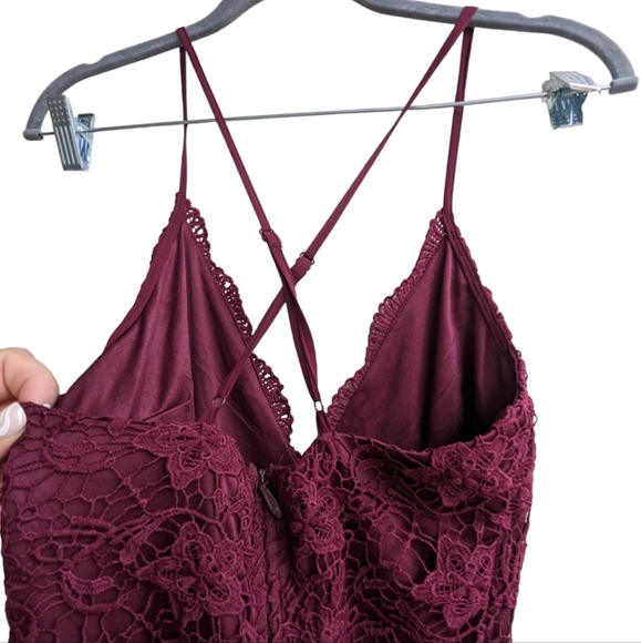 Lulu's Madalyn Burgundy Lace Maxi Dress - Picture 4 of 12
